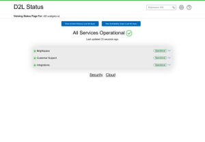 D2L Service and Brightspace real-time status