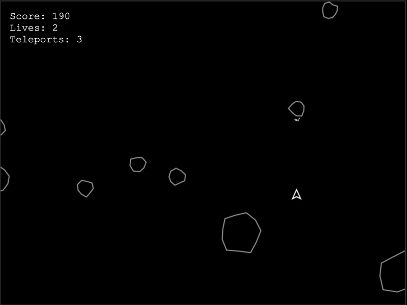 AIsteroids game screen